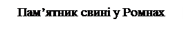 Надпись: Пам’ятник свині у Ромнах